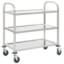 WALPLUS 3-Tier Kitchen Trolley 96.5x55x90cm Stainless Steel Storage Cart