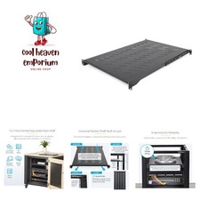 1U 4-Post Server Rack Shelf, Vented, Adjustable Mounting Depth 28-34.4in/71.1...