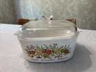 Corning Ware A-5-B Spice Of Life 5 Quart With Pyrex Lid A-12C VTG