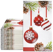 Gift Boutique 100 Christmas Ornament Guest Napkins Napkins, Red