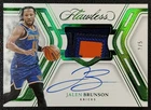 JALEN BRUNSON 2024-25 PANINI FLAWLESS GAME-WORN PATCH AUTO EMERALD 2/5 KNICKS GU