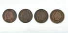 LOT of 4 US Antique INDIAN HEAD CENTS 1890 1893 1896 1899 Penny NICE PENNIES 1c