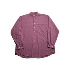 Eddie Bauer Shirt Men's XL Tall Red Check Long Sleeve Button Down