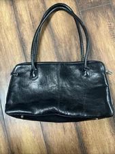 Hobo International Distressed Leather Satchel Shoulder Bag Purse Black