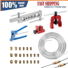 25Ft 3/16" Zinc-Coated Brake Line Kit and 16 Fittings, 2 Union and 4 Nut USA A++