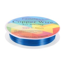 Jewelry Wire 30ft 26 Gauge Brass Craft Jewelry Wrapping Wire, Blue