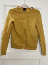 Cárdigan de cachemir manga larga C by Bloomingdale's suéter mostaza para mujer talla Lg