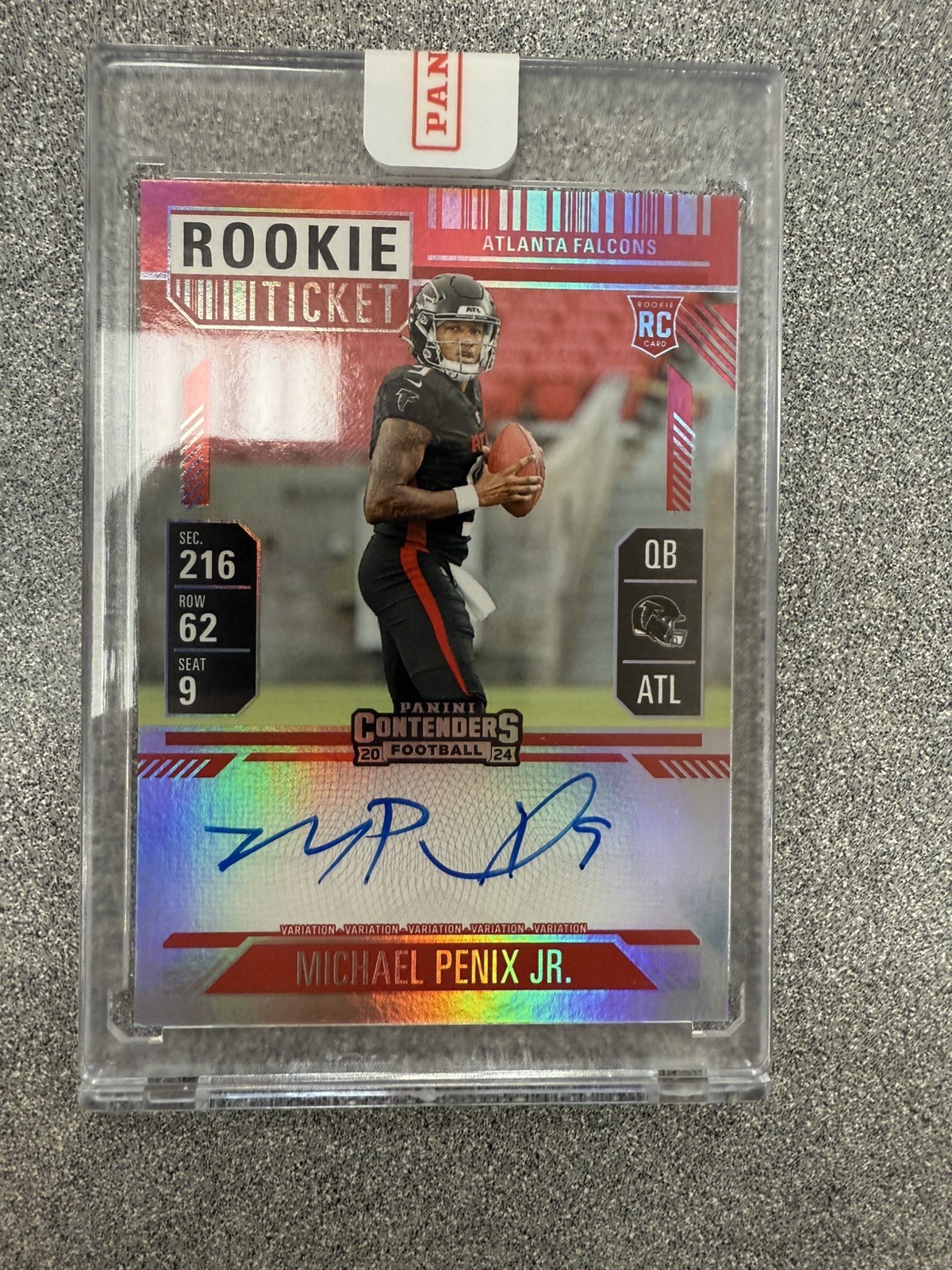 2024 Contenders Michael Penix Jr #102 Rookie Variation Red Zone Ticket FOTL RPS!