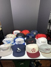 Lot of 15 VINTAGE Trucker Hats Cap Snapback Hat Patch Company Logo Wash N Wear