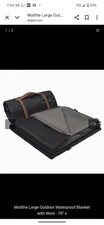 Molithe Large Outdoor Waterproof Blanket with Wool - 79" x 59", Extra Thick 300
