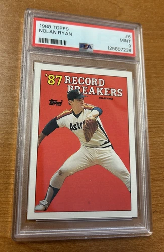 1988 Topps #6 Nolan Ryan PSA 9 MINT Nolan Ryan HOF Record Breaker