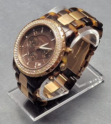 Michael Kors MK-5416 Two Tone Crystals Bezel Chronograph  display picture 3