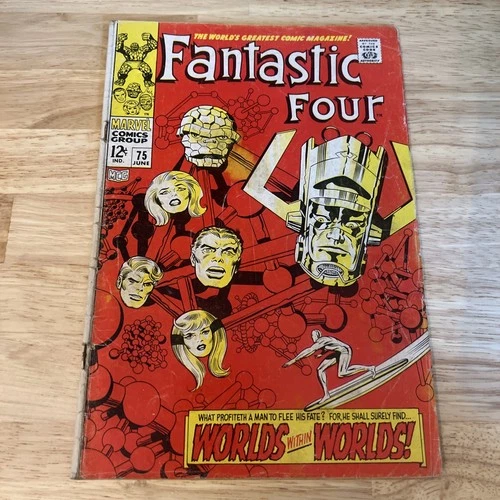 VINTAGE FANTASTIC FOUR #75 MARVEL Comic Book JUNE 1968 Galactus & Silver Surfer