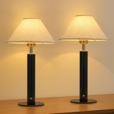 FRIDEKO Cordless Table Lamp Rechargeable, 2 Pack Battery Operated Lamps with Bul