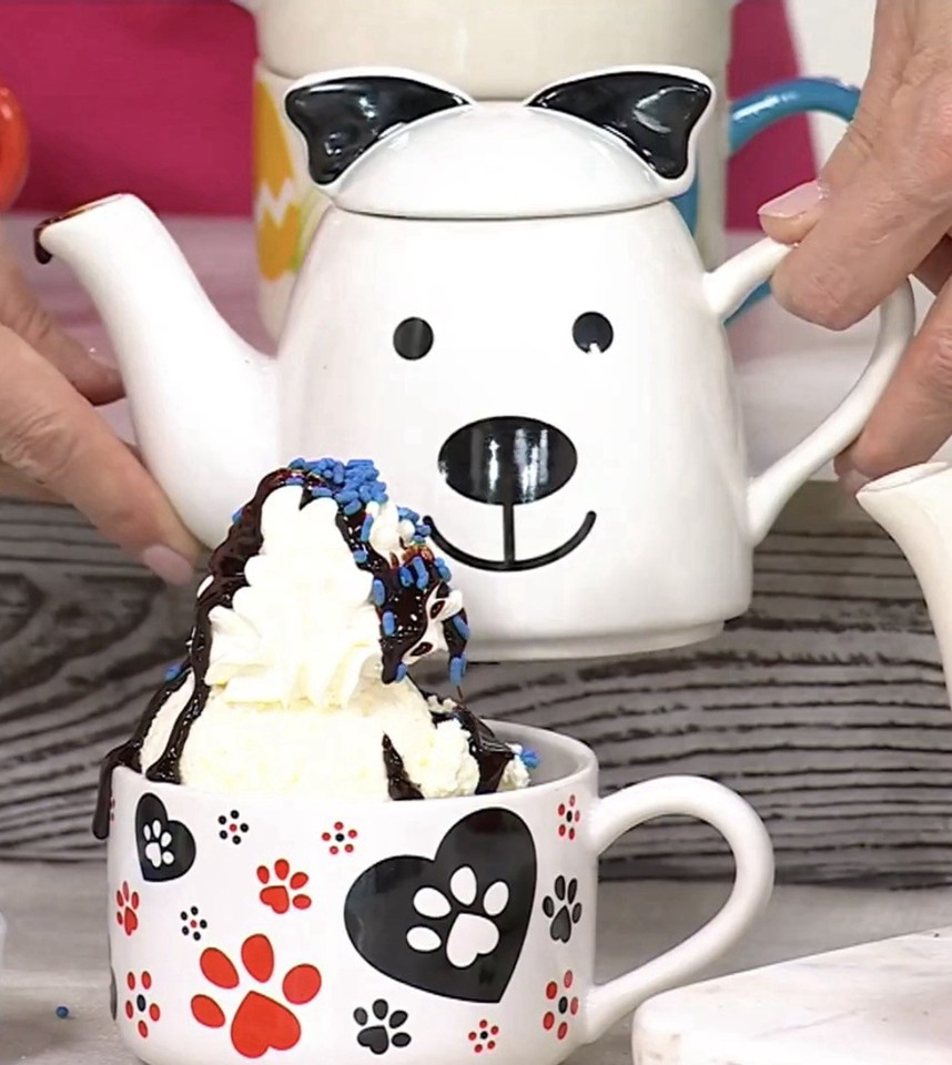 Pawfetti Temptations Tea For One Pawfetti Dog Lovers 15 oz. Tea Pot 11 oz Mug ...