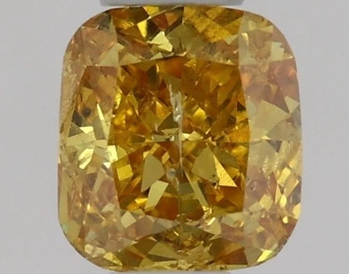 GIA CERTIFIED Natural Diamond Color Fancy Deep Orange Yellow/ I2 Clarity 0.27 Ct