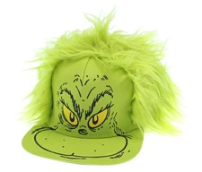 Dr. Seuss Hat Grinch Fur Hair Costume Snapback Cap