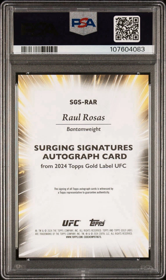 2024 Topps Gold Label #RAR Raul Rosas Surging Signatures Red /25 - PSA 10 POP 1 - Image 2 of 2