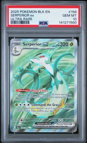 SERPERIOR EX PSA 10 2025 POKEMON BLACK BOLT #156/086 BLK EN ULTRA RARE