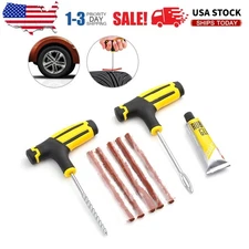 Car Tubeless Tyre Tire Puncture Repair Plug Repair Kit Needle Patch Fix R