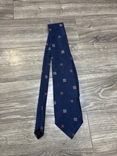 Marc Olivier Mod Mens Tie Geometric Necktie Navy Blue Vintage Canadian Designer