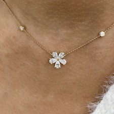 1.6ct TCW Choker Necklace Yellow Gold 14K Lab-Grown Diamond F/VS GGL