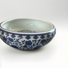 Antique Chinese Blue + White Hand Painted Bowl - Signed — photo 7