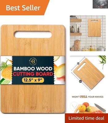 Knife-Friendly Bamboo Cutting Board 12.5'' x 9'' - Elegant Food Prep Solution