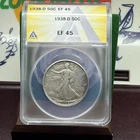 1938-D Walking Liberty Half Dollar 50c ANACS EF 45 1938d