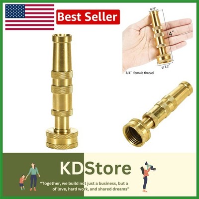 Heavy-Duty Brass Garden Hose Nozzle with Adjustable Spray
