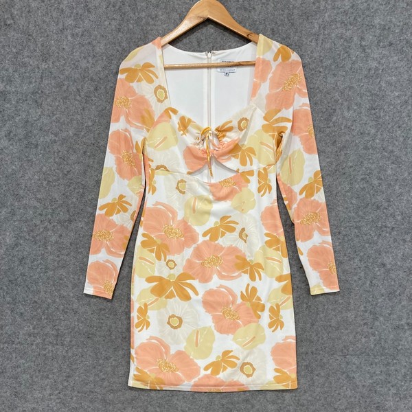Sabo Dress Womens Size Medium Floral Multicolour long Sleeve Mini Bodycon 5414