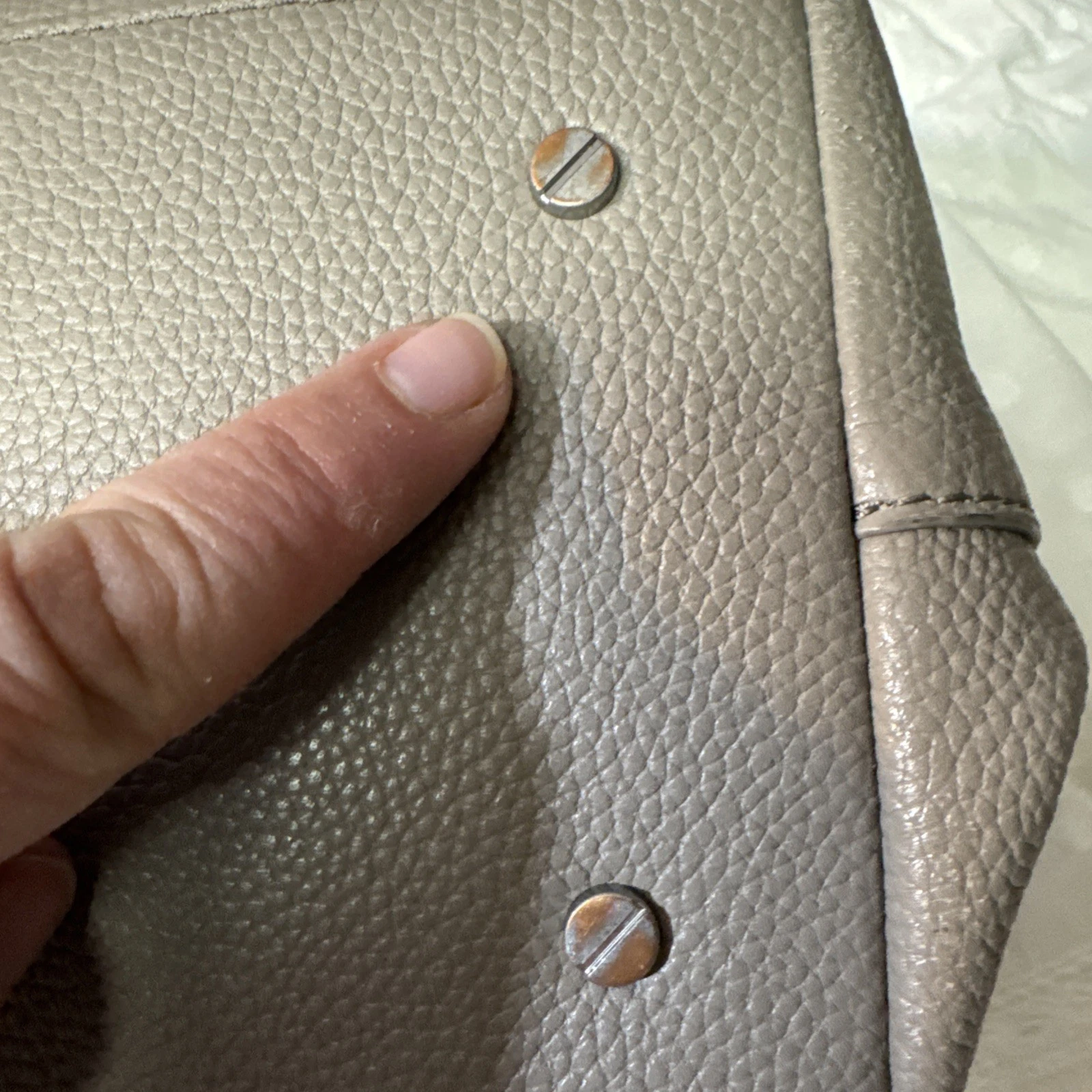 Tory Burch Britten tote bag grigio francese borsa a mano tracolla pelle ciottolata catena