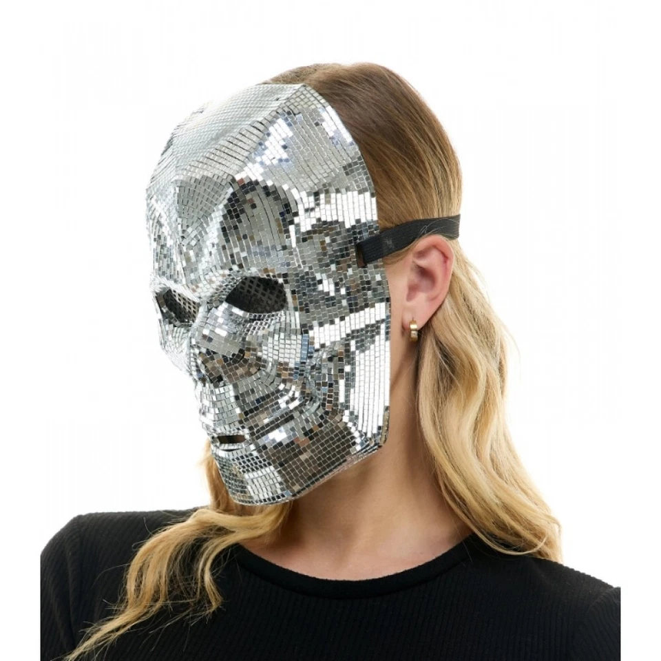 Máscara Skull Masquerade Ball Day of the Dead Candy Skull espelho vidro discoteca hallow - Imagem 3 de 4