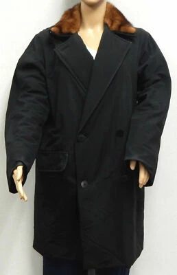 Max Mara Black Nylon 3/4 Length with Genuine Mink Trim Coat Size 8 (USA Sizing)