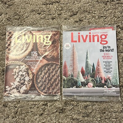 Lot Of 2 Martha Stewart LIVING MAGAZINES - Thanksgiving & Get Festive 2016