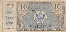 USA / MPC  10  Cents  1947  Series  472  Plate # 13  Circulated Banknote Z6