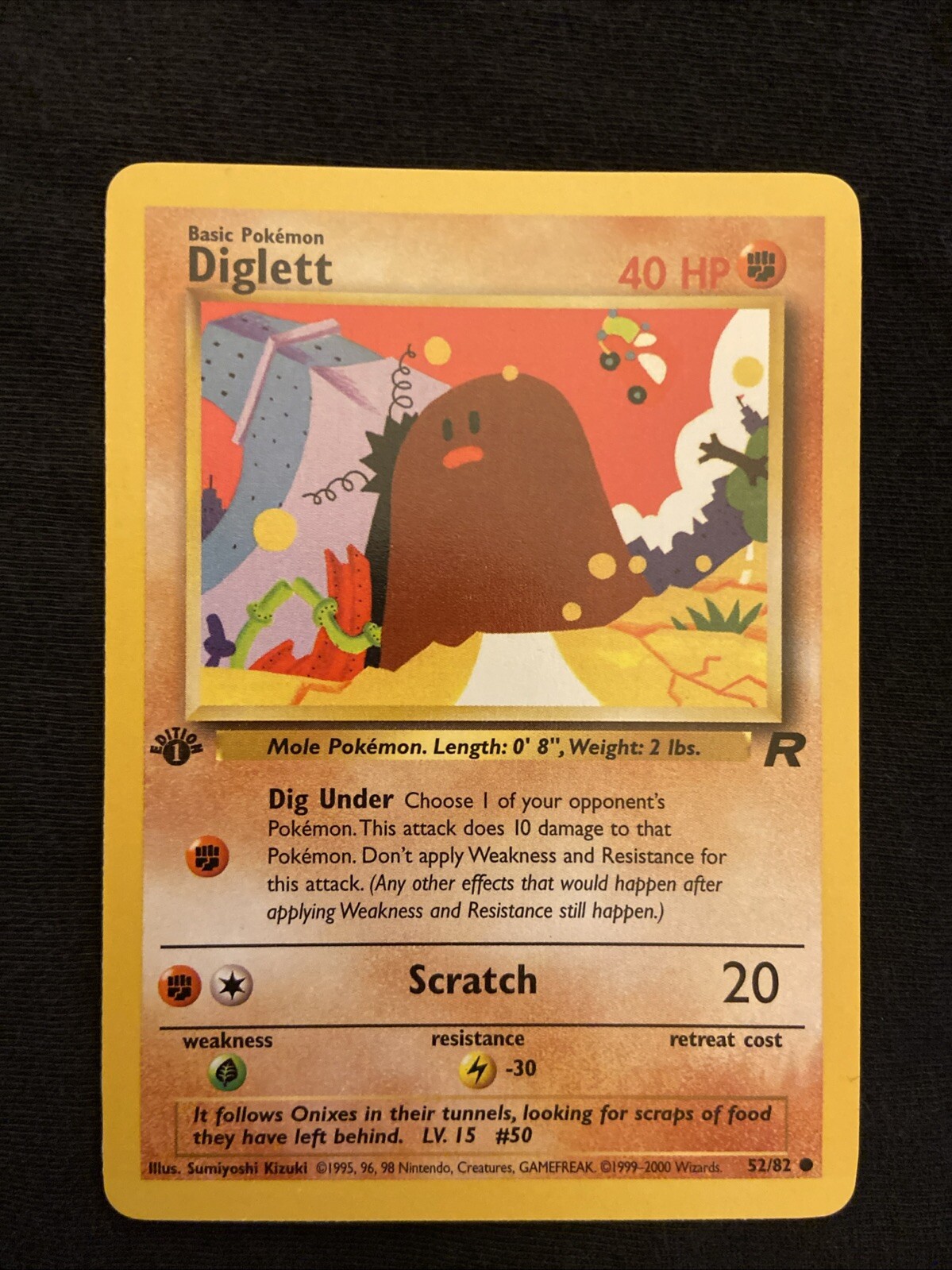 Diglett 52/82 Team Rocket 1st Edition WOTC Pokémon Card NM