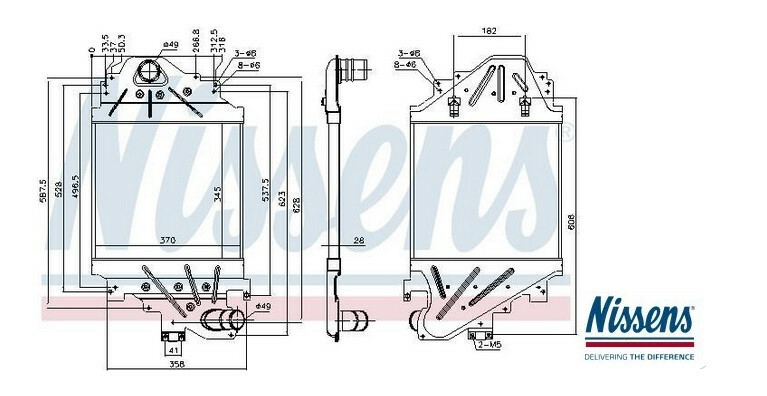 Intercooler Renault Clio dCi TCe échangeur air turbo Nissens 96791 plastique aluminium