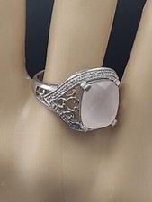 Designer Ring 925 Sterling Silver Rose Quartz Ring Sz 7