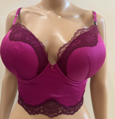 Victoria s Secret Bombshell Add 2 cup sizes Corset Top Raspberry Cooler 36D