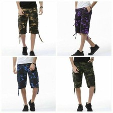 Men Chino Camouflage Shorts Cargo Combat Half Pants Summer Military Hiking Loose