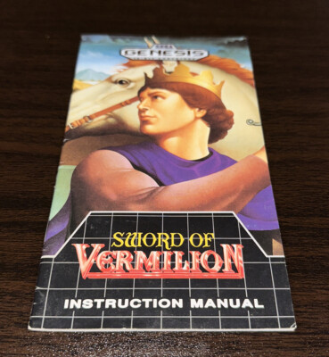 Sword of Vermilion~(Sega Genesis 1990)~Instruction Manual Booklet Book No Game