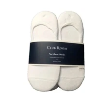Club Room Men's No-Show Socks 12 Pair White Size 10-13 Stocking Stuffer