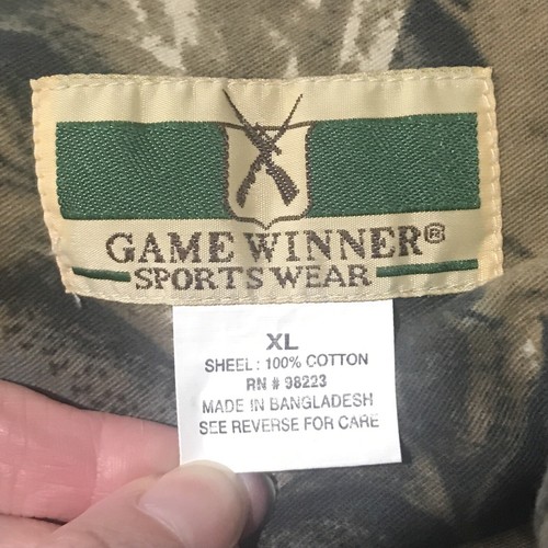 Game Winner Sports Wear Mens XL Button Front Long Sleeve Mossy Oak Camo Shirt - Picture 10 of 14