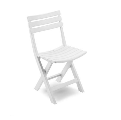 SEDIA PIEGHEVOLE PLASTICA BIANCA BIRKI GIARDINO CASA MARE