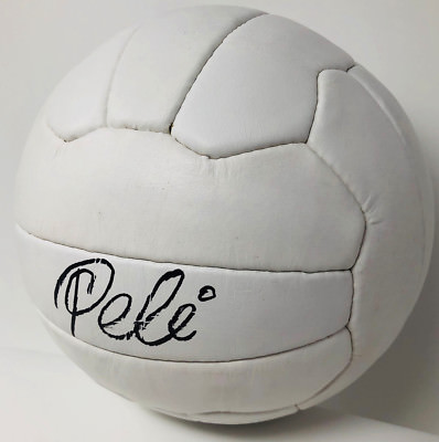 1958 WORLD CUP Pele Signed Leather Vintage Soccer Ball Autographed