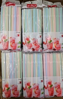 (6-50ct)- Bradshaw Good Cook 9 In. Plastic Flex Straw Model: 24992 (300 Total)