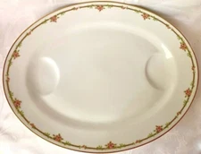 THEODORE HAVILAND LIMOGES SCHLEIGER 625A 18" MEAT TURKEY PLATTER, TOURAINE