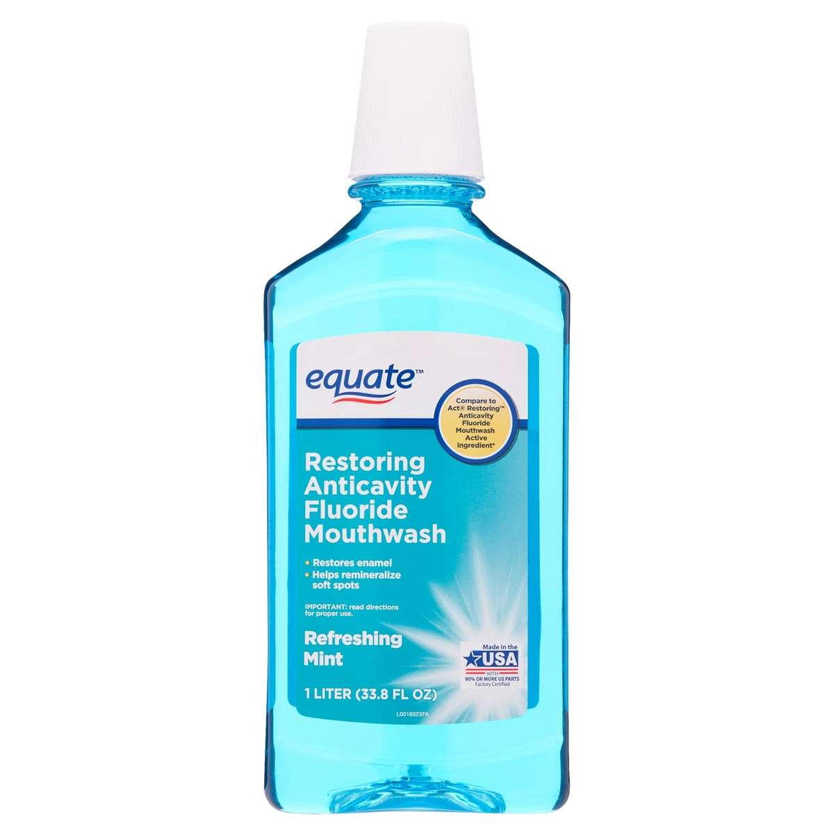 Equate Restoring Anticavity Fluoride Mouthwash, Refreshing Mint  