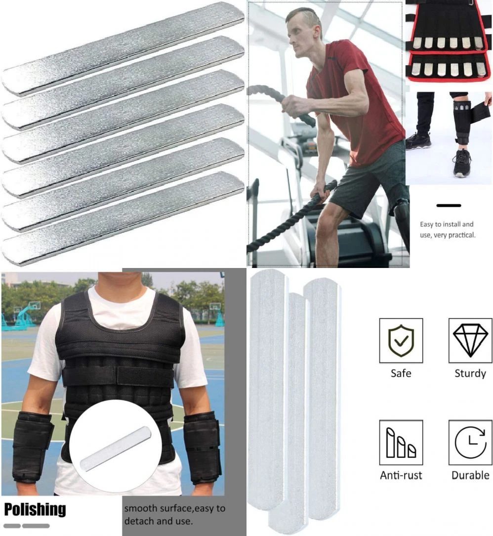 BESPORTBLE 6PCS Steel Plates for Weighted Vest Fitness 15X2.5X0